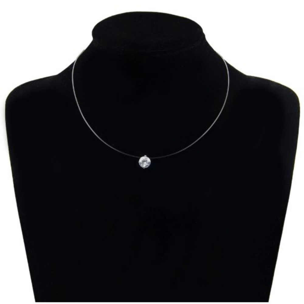 4 for $20 Cubic Zirconia Fish Line Necklace - Picture 3 of 7